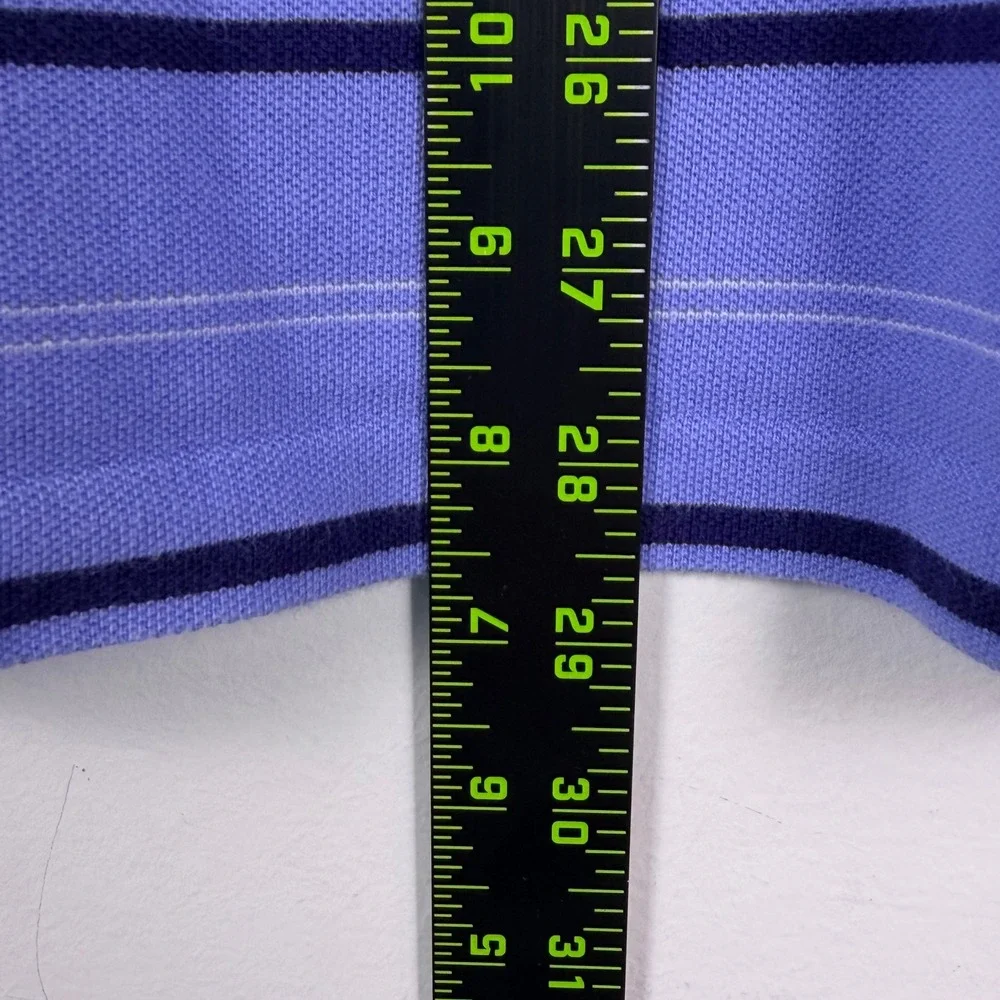 Polo Ralph Lauren Polo Men L Blue Striped Short Sleeve Pony Classic Preppy Golf